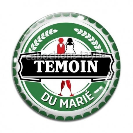 Cabochon Verre - témoin du marié