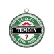 Pendentif Cabochon Argent - veux tu être mon témoin