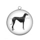 Pendentif Cabochon Argent - chien
