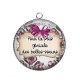 Pendentif Cabochon Argent - pour la plus géniale des belles soeurs