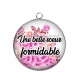 Pendentif Cabochon Argent - une belle soeur formidable