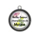 Pendentif Cabochon Argent - belle soeur championne de mojito