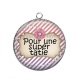 Pendentif Cabochon Argent - pour une super tatie