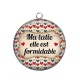 Pendentif Cabochon Argent - ma tatie elle est formidable