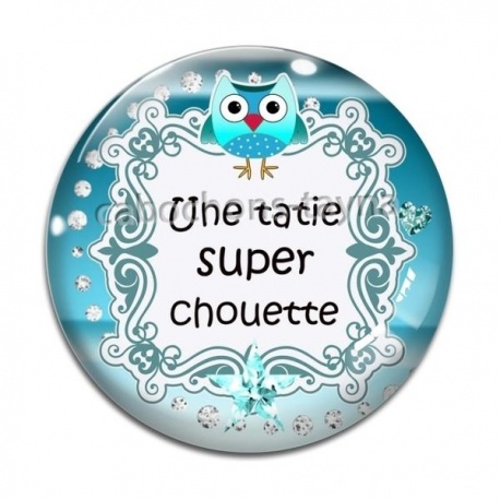 Cabochon Verre - une tatie super chouette
