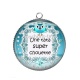 Pendentif Cabochon Argent - une tata super chouette