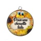Pendentif Cabochon Argent - pour une chouette tata