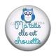 Cabochon Résine - ma tatie elle est chouette