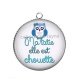 Pendentif Cabochon Argent - ma tatie elle est chouette