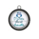 Pendentif Cabochon Argent - ma tatie elle est chouette