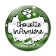 Cabochon Verre - chouette infirmière