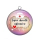 Pendentif Cabochon Argent - super chouette infirmière
