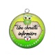 Pendentif Cabochon Argent - une chouette infirmière