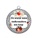 Pendentif Cabochon Argent - je suis une infirmière au top