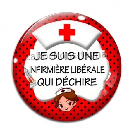 Cabochon Verre - je suis une infirmière libérale qui déchire