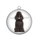Pendentif Cabochon Argent - chien