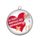 Pendentif Cabochon Argent - la plus gentille des infirmières