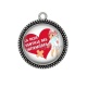 Pendentif Cabochon Argent - la plus gentille des infirmières
