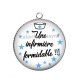 Pendentif Cabochon Argent - une infirmière formidable