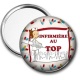 Miroir de poche - infirmière au top
