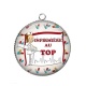 Pendentif Cabochon Argent - infirmière au top