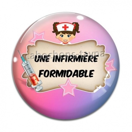 Cabochon Verre - infirmière foemidable