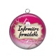Pendentif Cabochon Argent - infirmière formidable