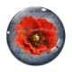 Cabochon Verre - coquelicot 