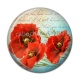 Cabochon Résine - coquelicot 