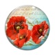 Cabochon Verre - coquelicot 