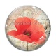 Cabochon Verre - coquelicot 