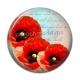 Cabochon Résine - coquelicot 