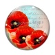 Cabochon Verre - coquelicot 