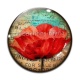 Cabochon Verre - coquelicot 