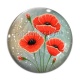 Cabochon Verre - coquelicot 