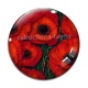 Cabochon Verre - coquelicot