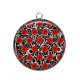 Pendentif Cabochon Argent - coquelicot