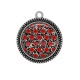 Pendentif Cabochon Argent - coquelicot