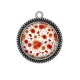 Pendentif Cabochon Argent - coquelicot