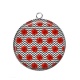 Pendentif Cabochon Argent - coquelicot