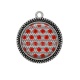 Pendentif Cabochon Argent - coquelicot