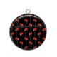 Pendentif Cabochon Argent - coquelicot