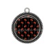 Pendentif Cabochon Argent - coquelicot
