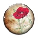 Cabochon Verre - coquelicot