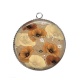Pendentif Cabochon Argent - coquelicot