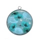 Pendentif Cabochon Argent - coquelicot