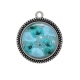 Pendentif Cabochon Argent - coquelicot