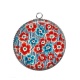 Pendentif Cabochon Argent - coquelicot