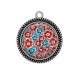 Pendentif Cabochon Argent - coquelicot