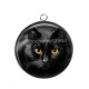 Pendentif Cabochon Argent - chat